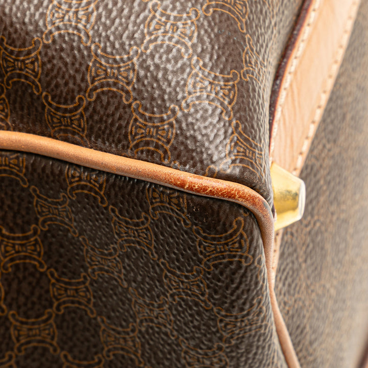Macadam Coated Canvas Boston Bag Brown - Gaby Paris