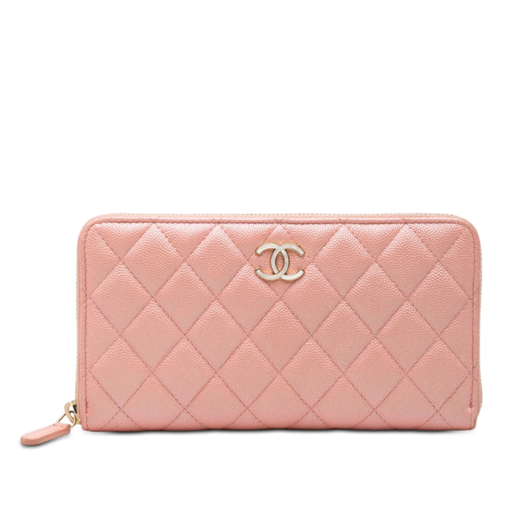 Chanel CC Matelassé Caviar Portefeuille long zippé