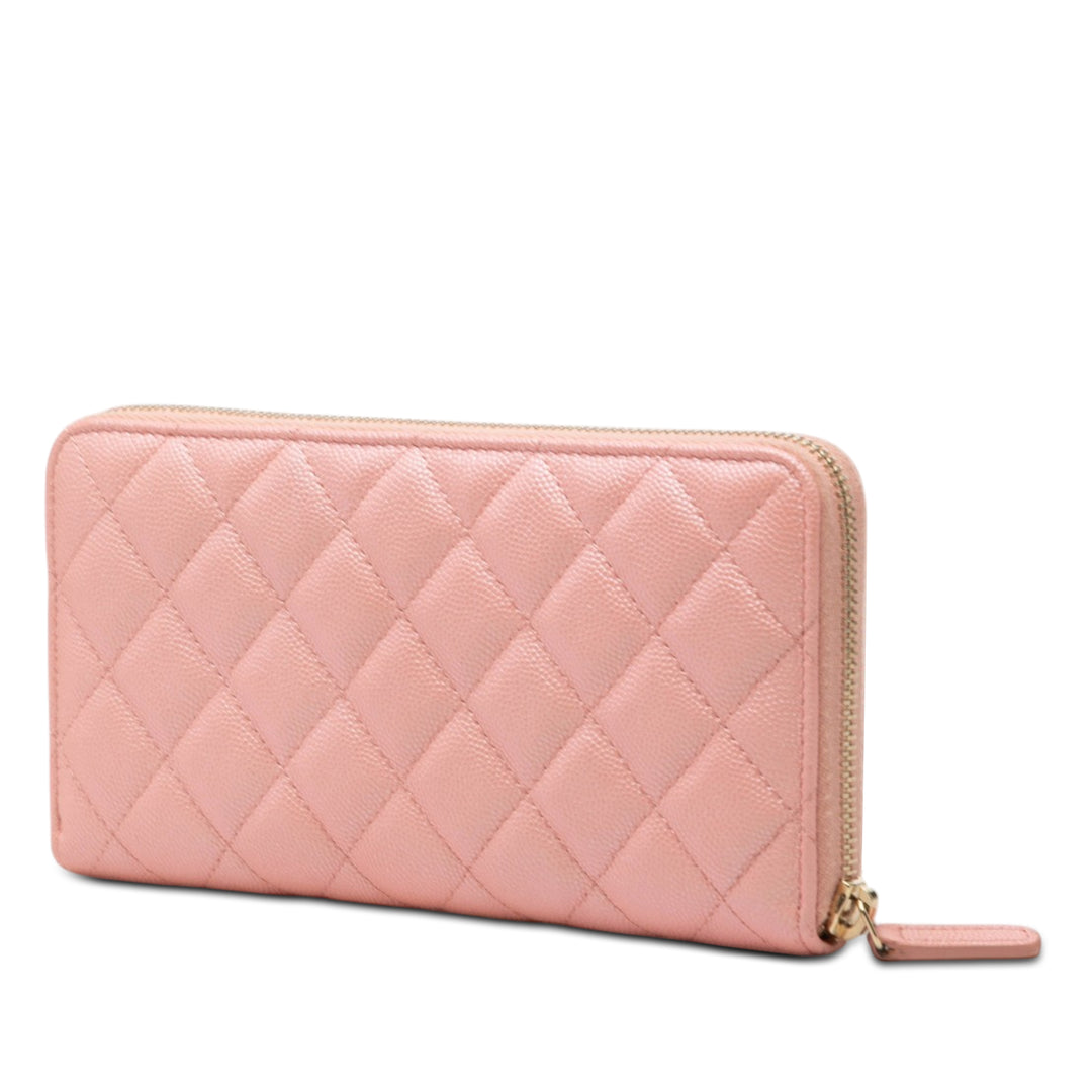 Chanel CC Matelassé Caviar Portefeuille long zippé