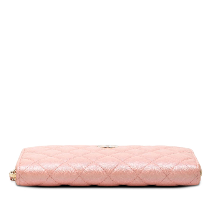 Chanel CC Matelassé Caviar Portefeuille long zippé