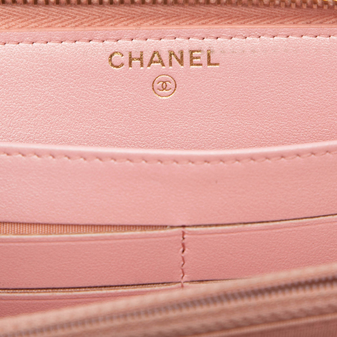 Chanel CC Matelassé Caviar Portefeuille long zippé