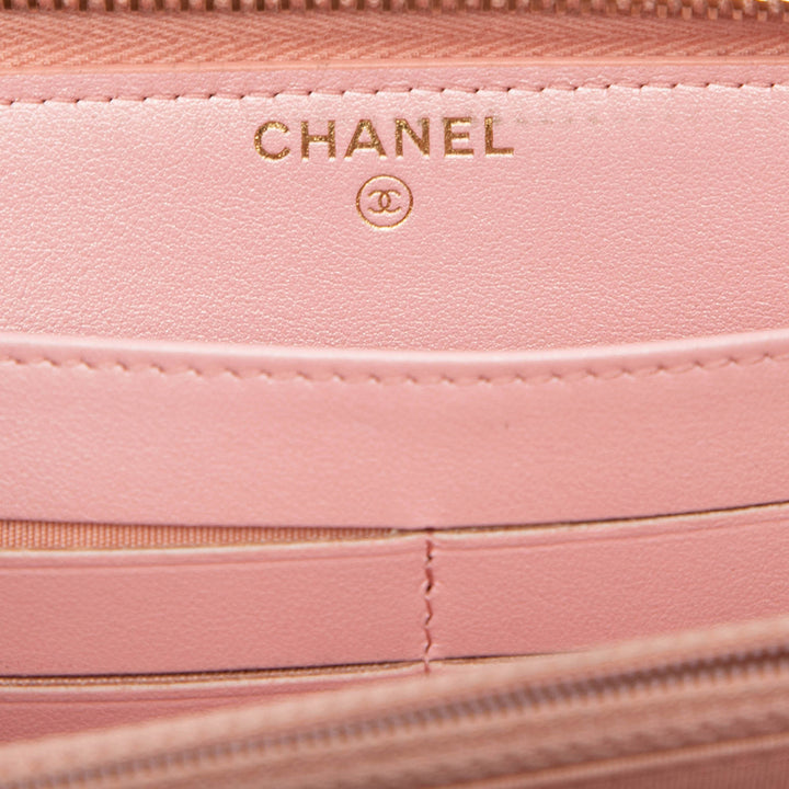 Chanel CC Matelassé Caviar Portefeuille long zippé