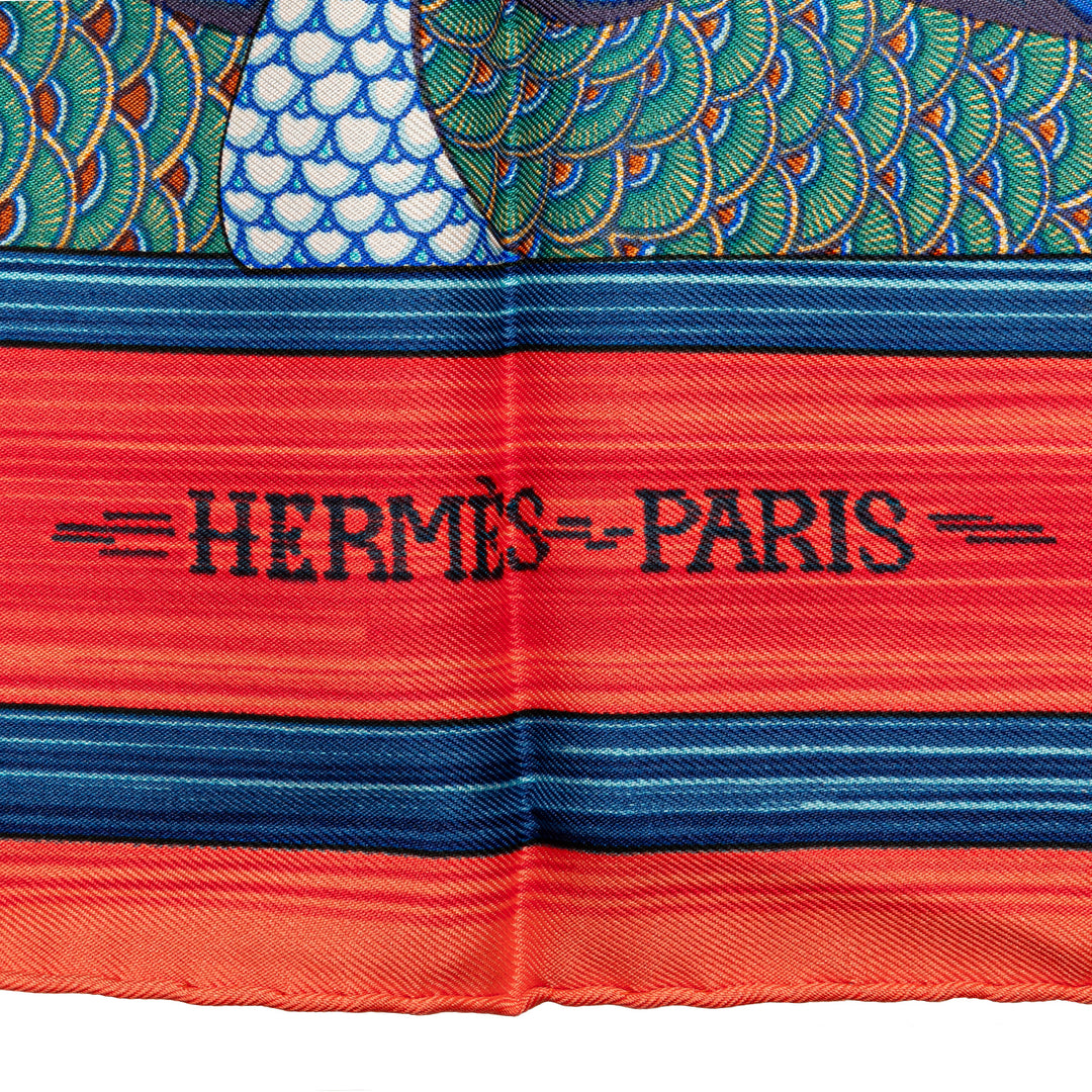 Hermès Duck Silk Scarf Red - GABY PARIS