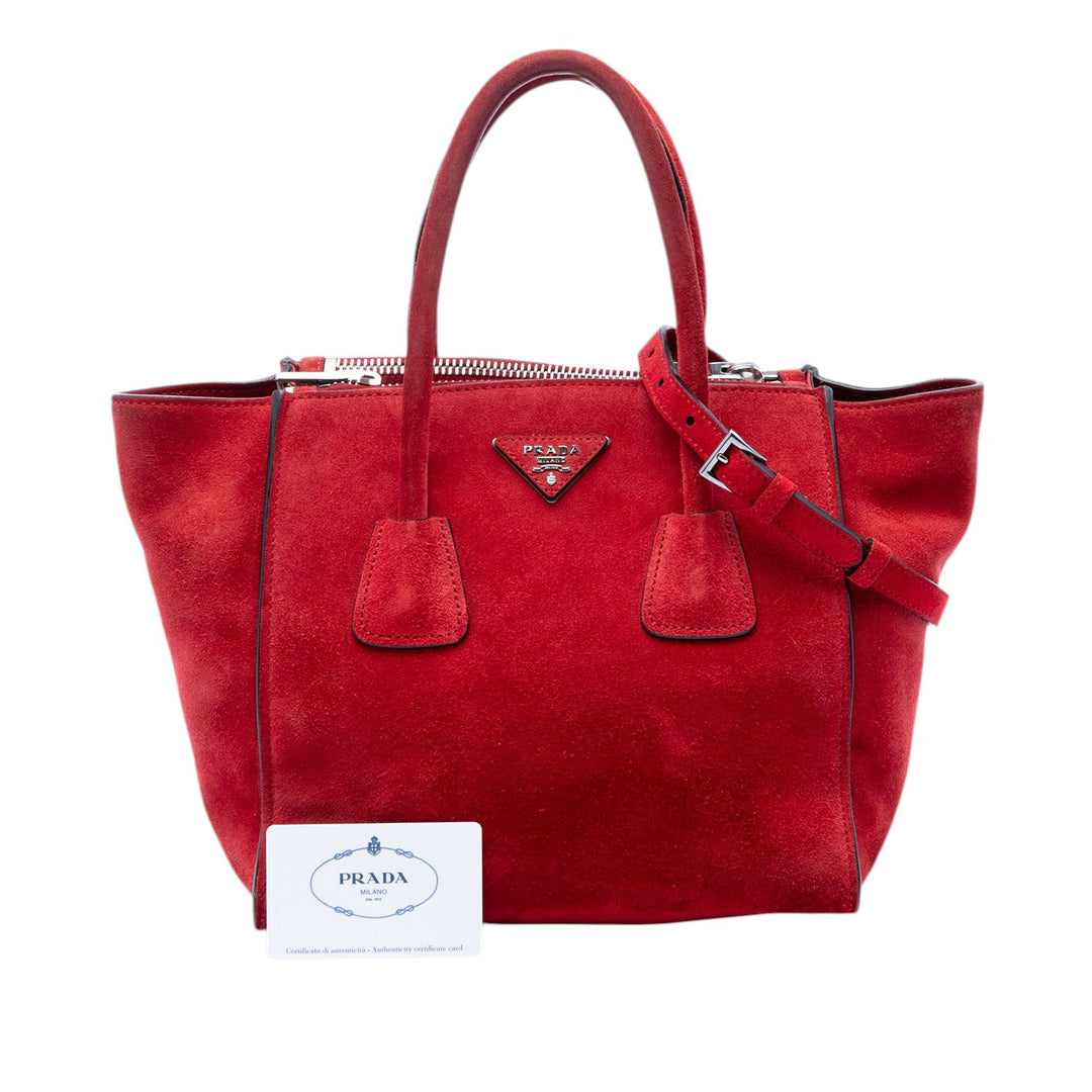 Prada Small Scamosciato Twin Pocket Sac