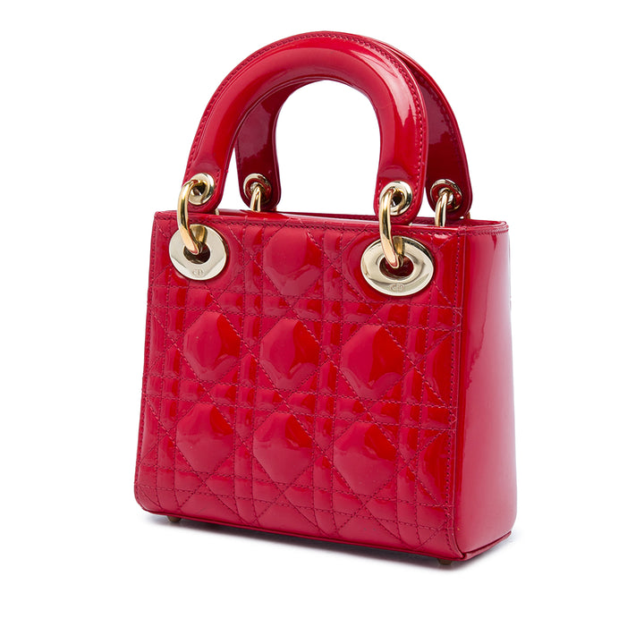 Dior Mini Cuir verni Cannage Lady Dior