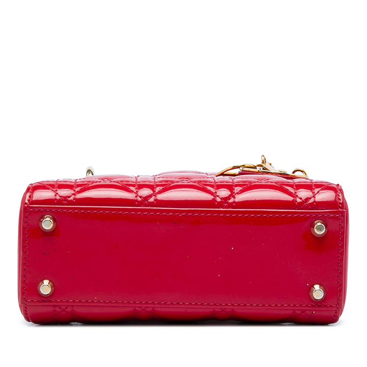 Dior Mini Cuir verni Cannage Lady Dior