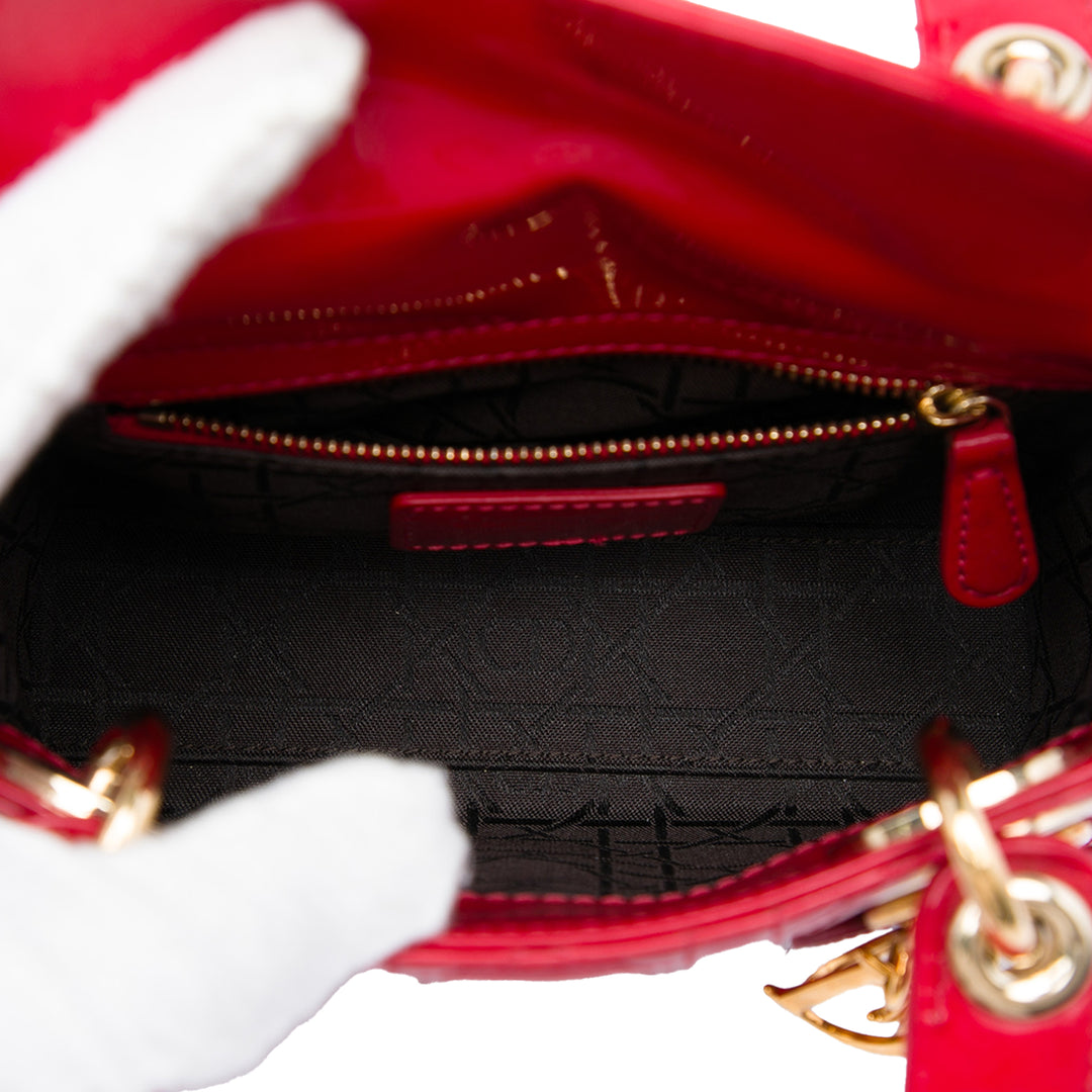 Dior Mini Cuir verni Cannage Lady Dior
