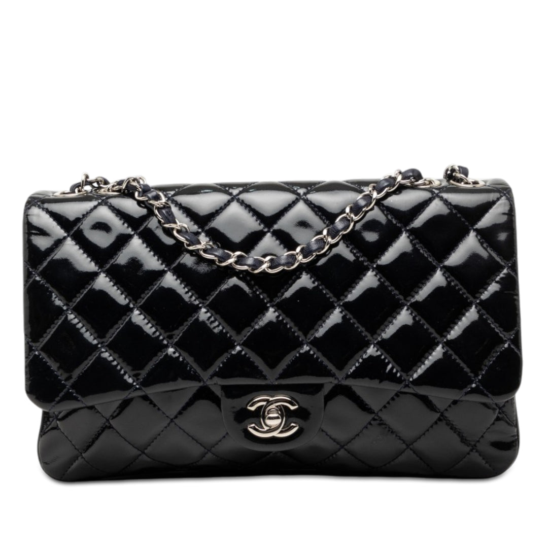 Chanel Jumbo Cuir verni 3 Accordion à rabat