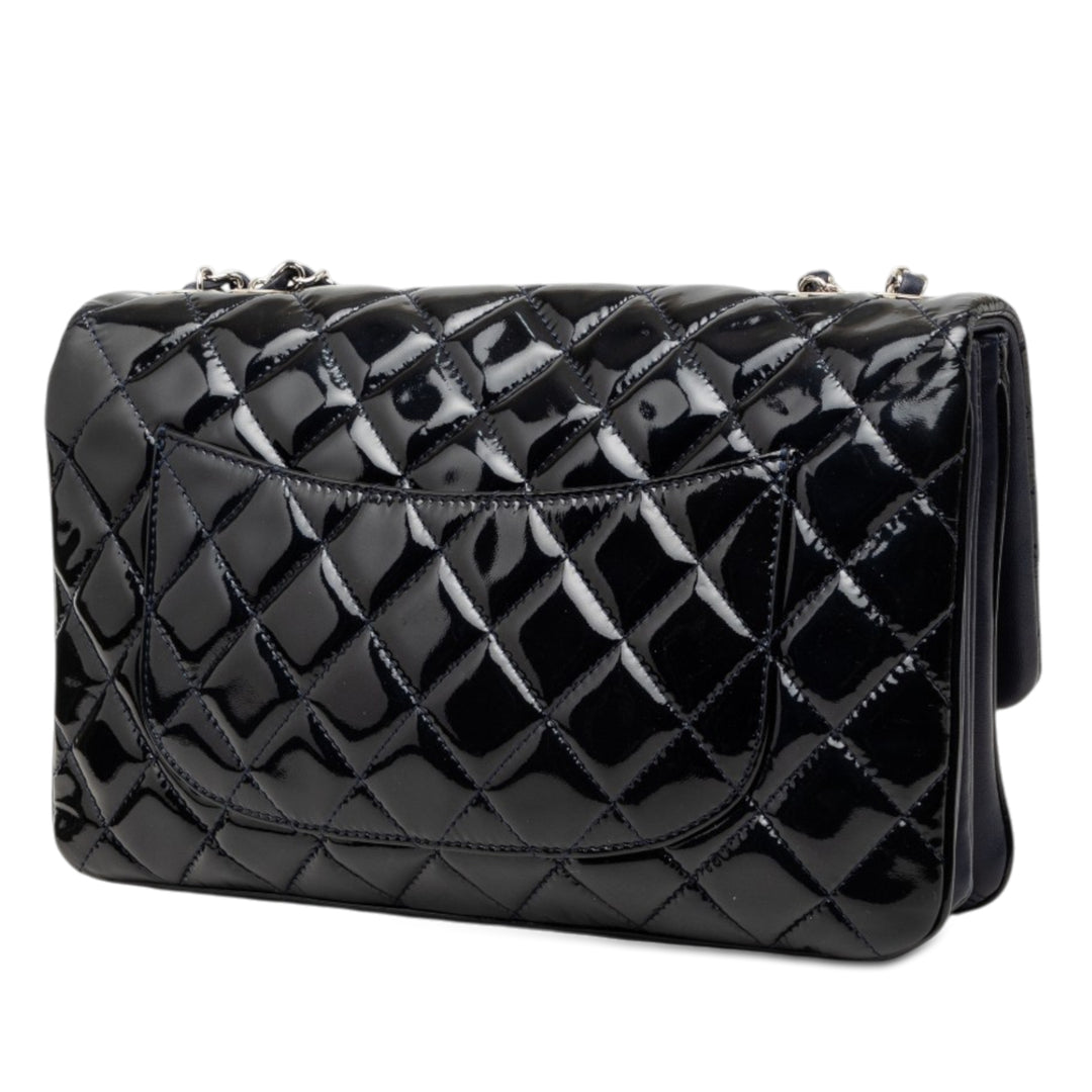 Chanel Jumbo Cuir verni 3 Accordion à rabat