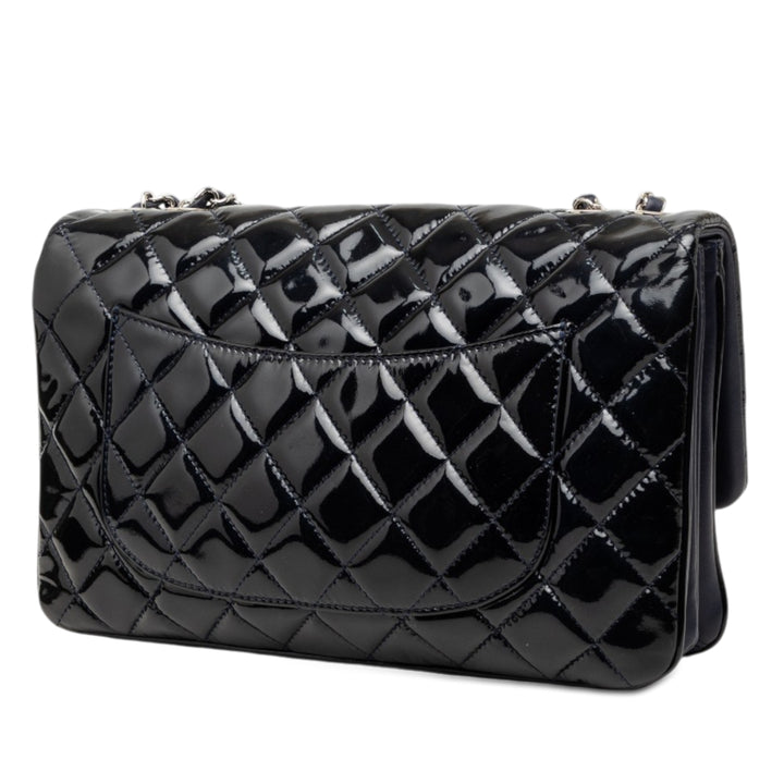 Chanel Jumbo Cuir verni 3 Accordion à rabat