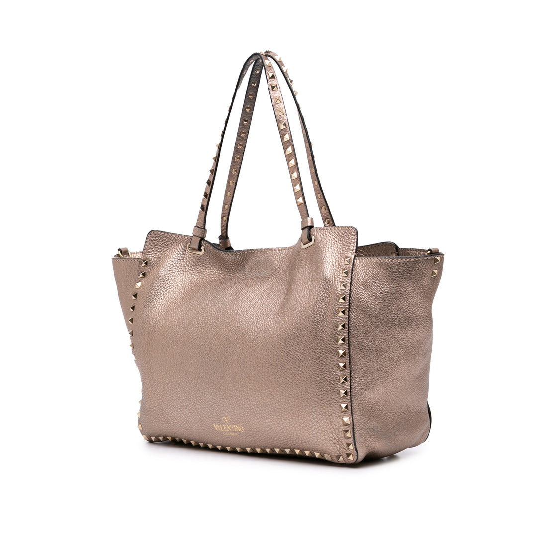 Valentino Medium Metallic Cuir Rockstud Trapeze Sac