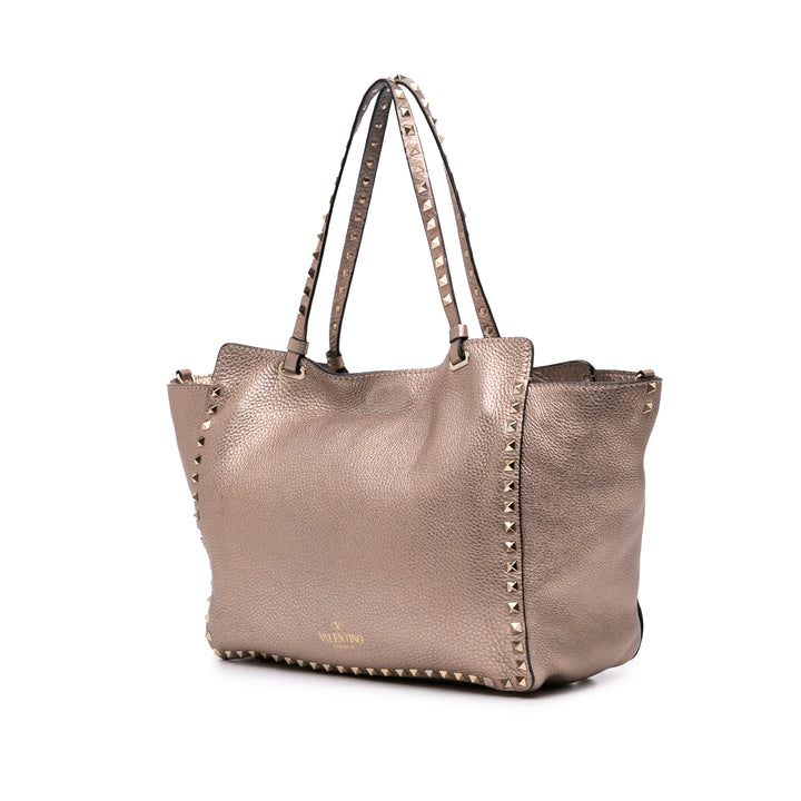 Valentino Medium Metallic Cuir Rockstud Trapeze Sac