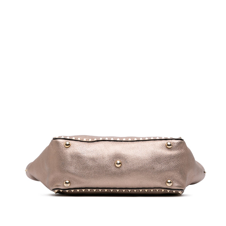 Valentino Medium Metallic Cuir Rockstud Trapeze Sac