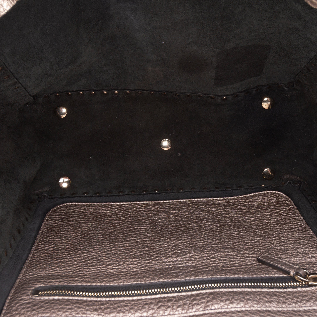 Valentino Medium Metallic Cuir Rockstud Trapeze Sac