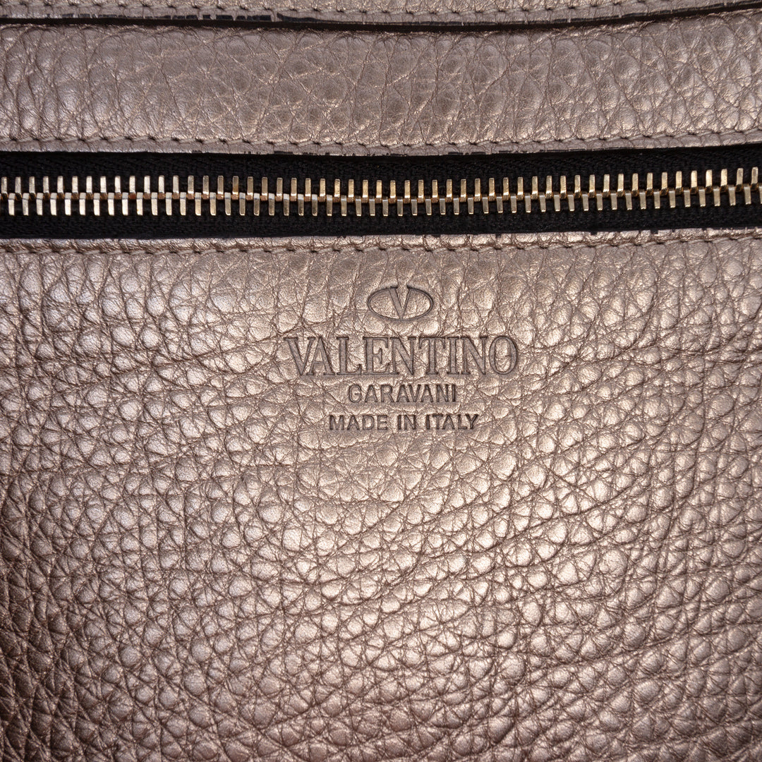 Valentino Medium Metallic Cuir Rockstud Trapeze Sac