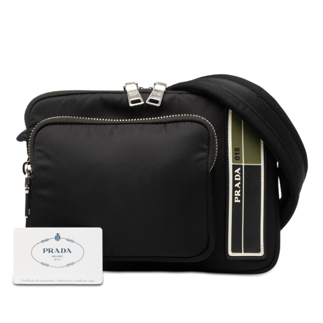 Prada Tessuto Front Pocket Logo Sac porté croisé