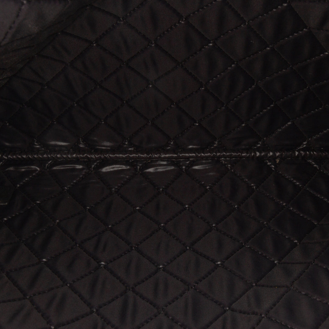 Chanel Large Quilted Cuir d’agneau Double Stitch O Étui Pochette Noir
