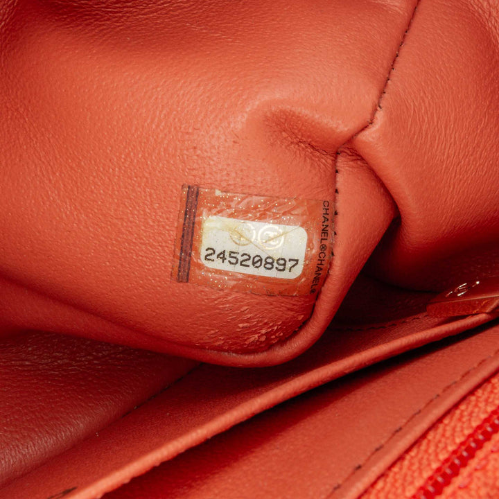 Mini Rectangular Classic Lambskin Single Flap Orange - Gaby Paris