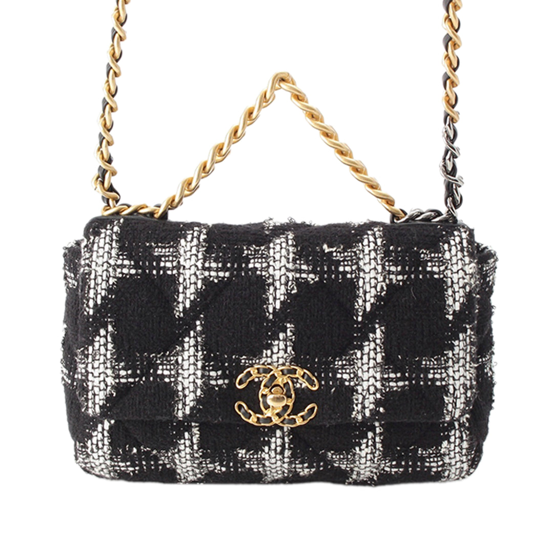 19 à rabat Moyen Tweed Noir