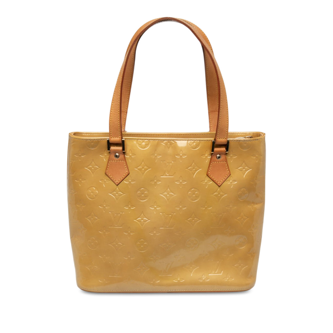Louis Vuitton Houston Cuir verni Monogram Beige – vue principale – GABY PARIS