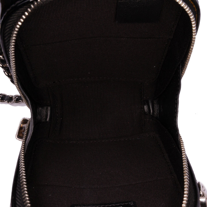 CC Quilted Patent Diamond Resin Clutch With Chain Black - Gaby Paris