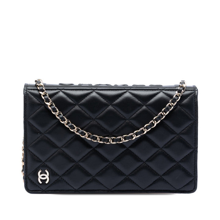 Chanel Matelassé Cuir d’agneau Book Wallet on Chain