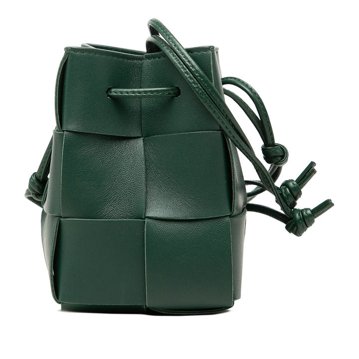 Intrecciato Cassette Sac seau Mini nappa Vert