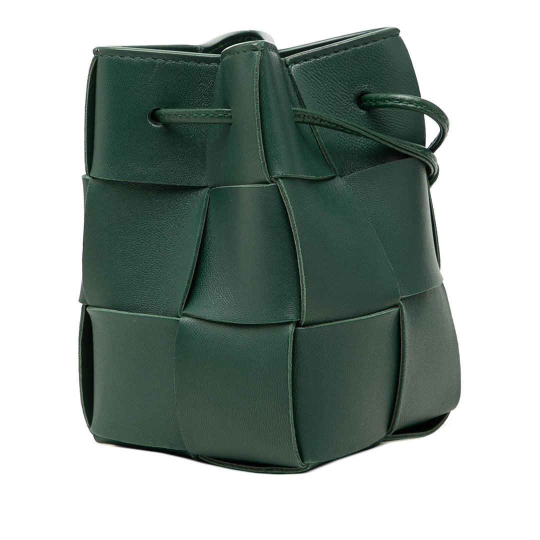 Intrecciato Cassette Sac seau Mini nappa Vert