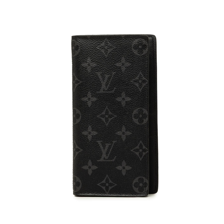 Louis Vuitton Brazza Portefeuille long Monogram Eclipse Noir – vue principale – GABY PARIS