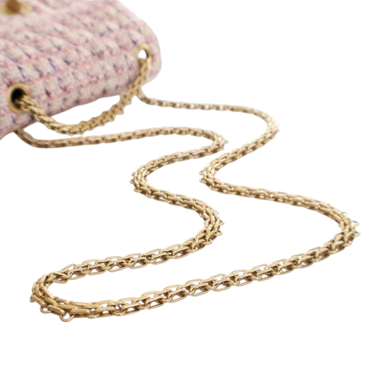 Chanel Mini Reissue 2.55 Tweed Simple rabat 224 Rose