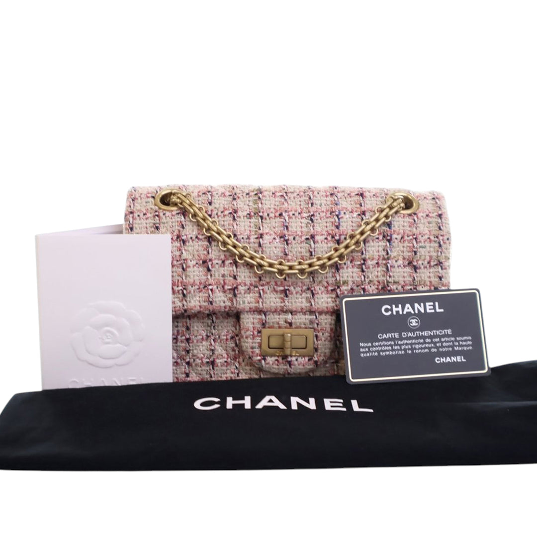 Chanel Mini Reissue 2.55 Tweed Simple rabat 224 Rose – GABY PARIS Authentique