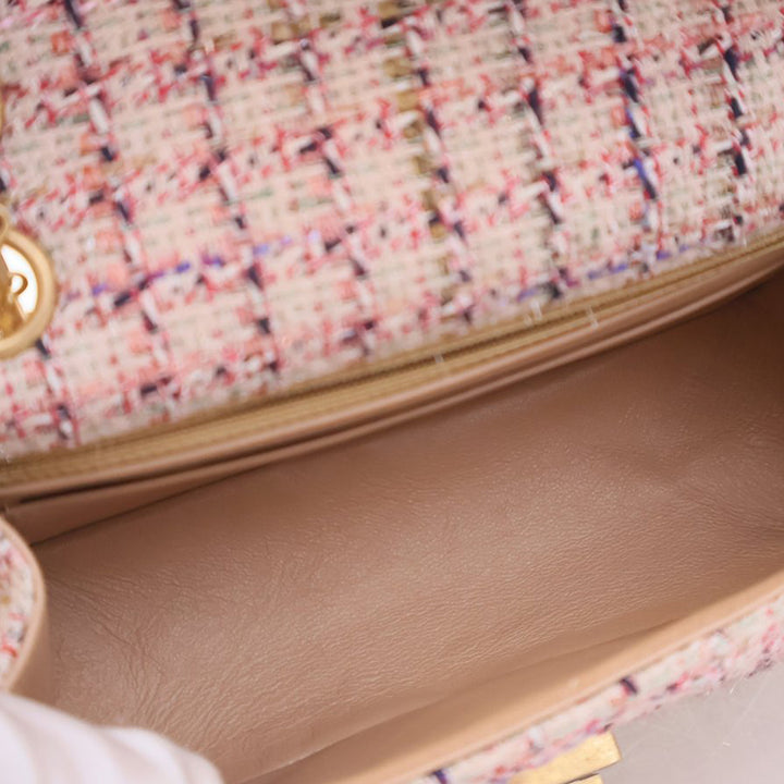 Chanel Mini Reissue 2.55 Tweed Simple rabat 224 Rose