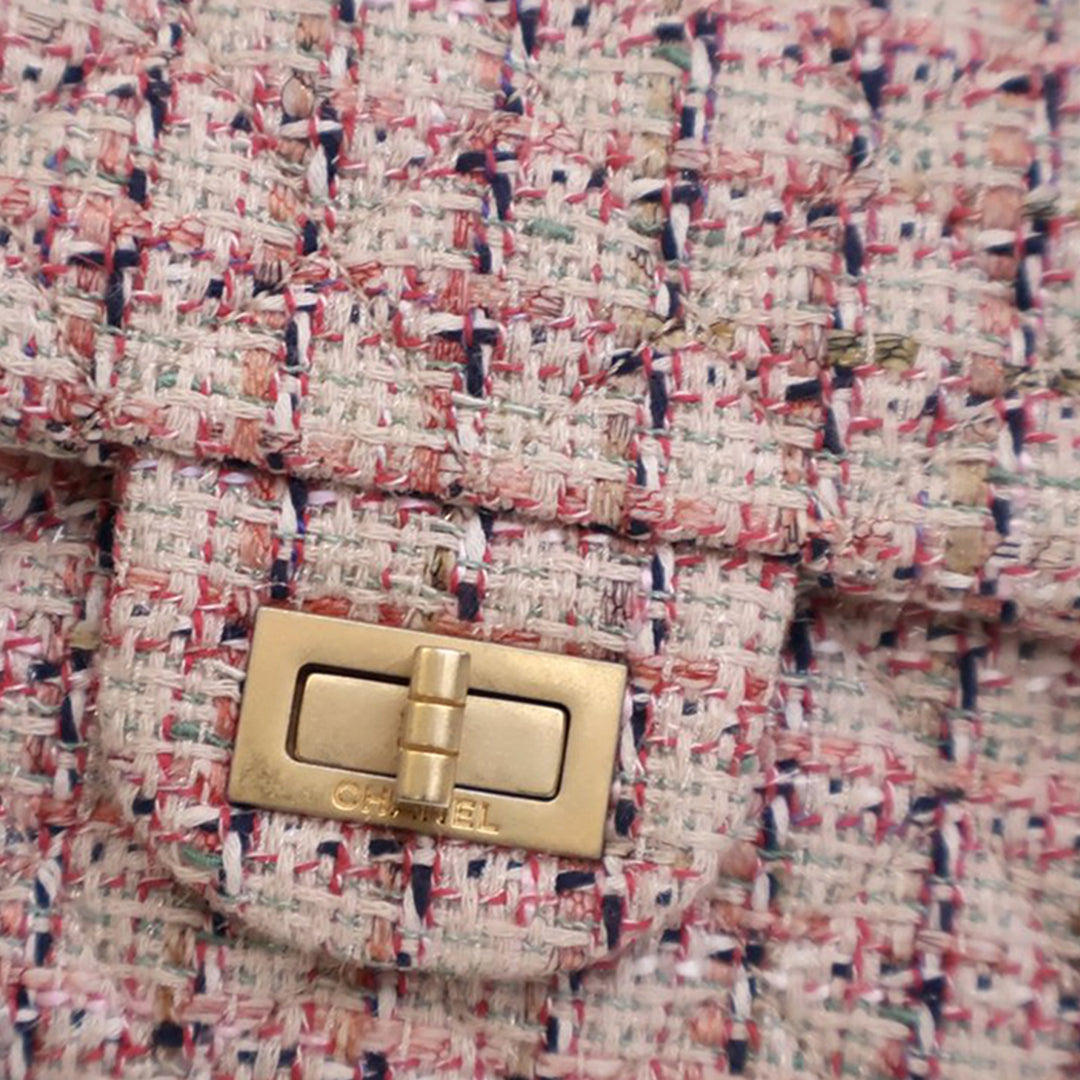 Chanel Mini Reissue 2.55 Tweed Simple rabat 224 Rose