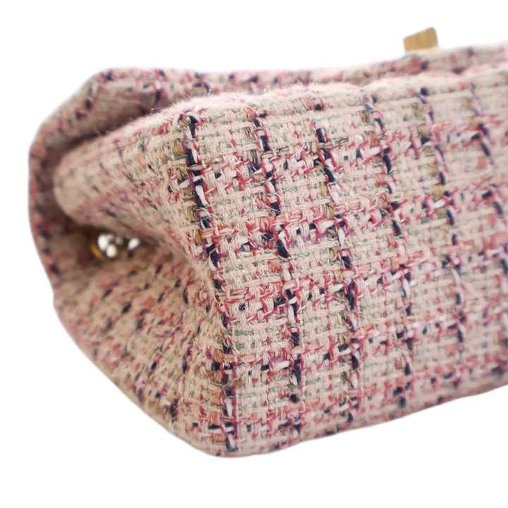 Chanel Mini Reissue 2.55 Tweed Simple rabat 224 Rose