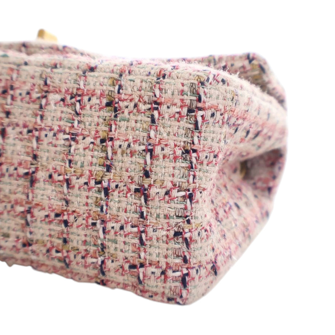 Chanel Mini Reissue 2.55 Tweed Simple rabat 224 Rose