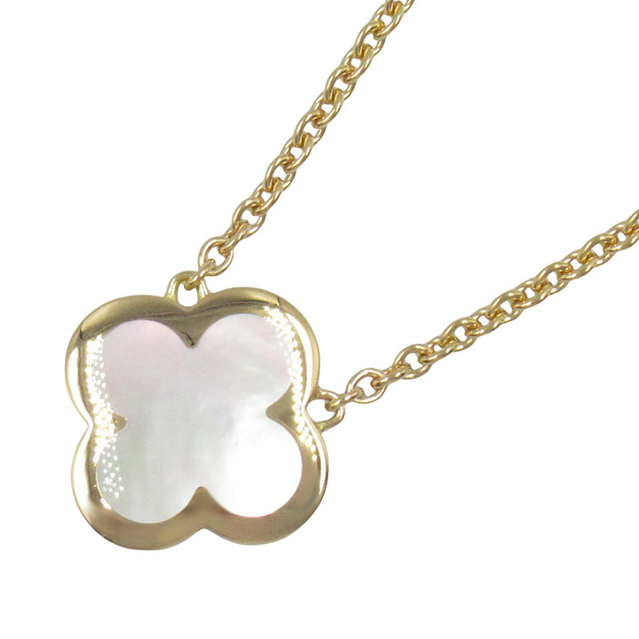 18K Yellow Gold and Mother of Pearl Pure Alhambra Pendant Necklace Gold - Gaby Paris