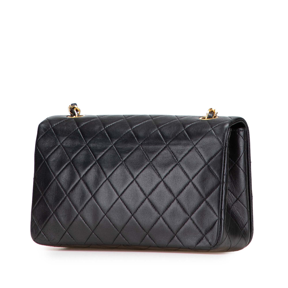 Medium Quilted Lambskin Full Flap Black - Gaby Paris