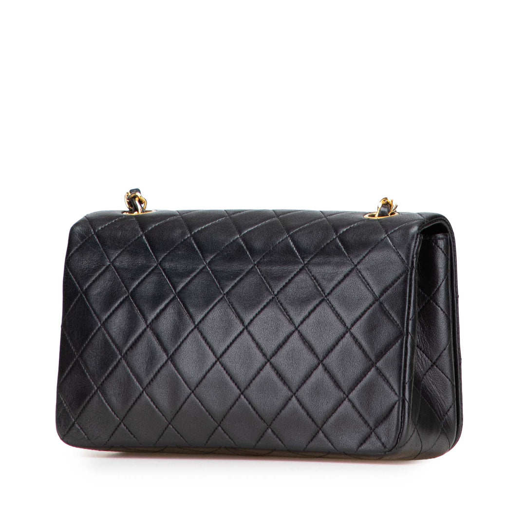Medium Quilted Lambskin Full Flap Black - Gaby Paris