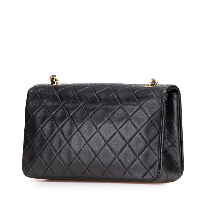 Medium Quilted Lambskin Full Flap Black - Gaby Paris