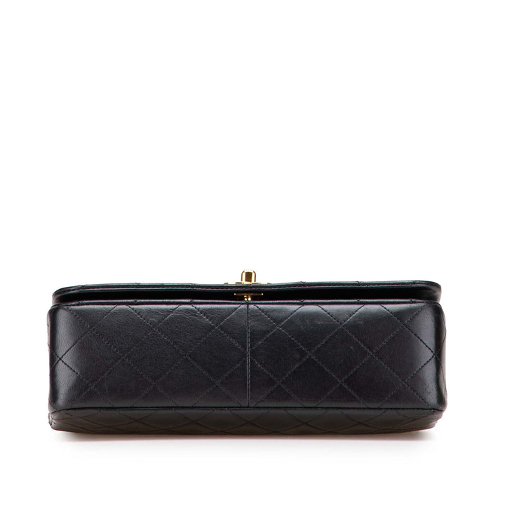 Medium Quilted Lambskin Full Flap Black - Gaby Paris