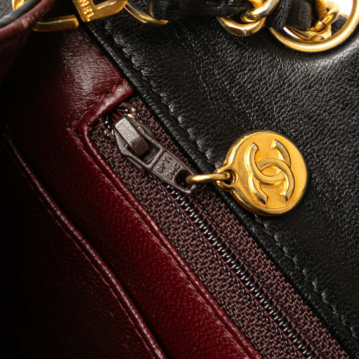 Medium Quilted Lambskin Full Flap Black - Gaby Paris