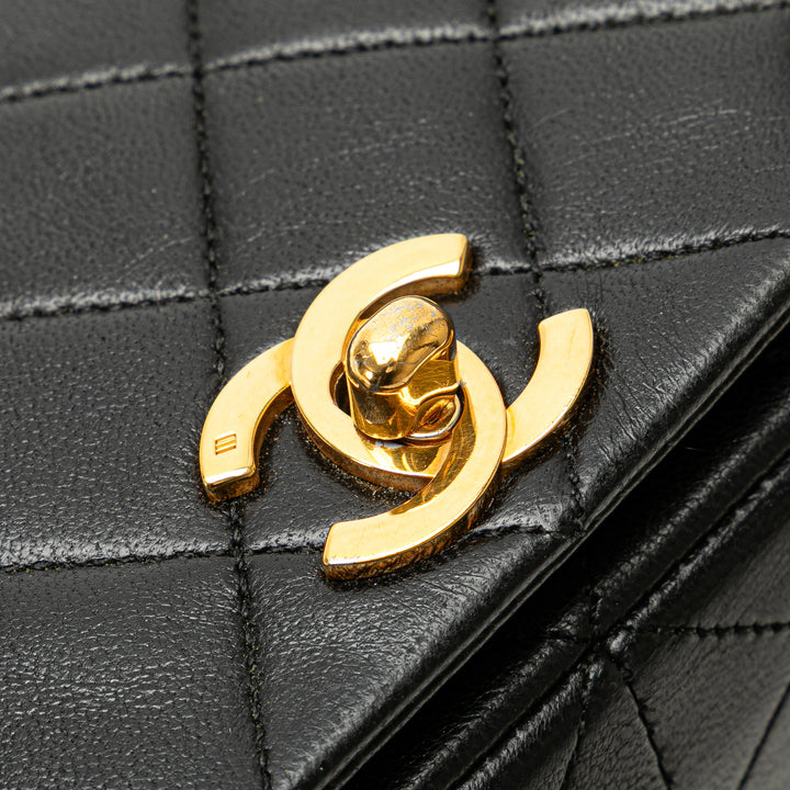 Medium Quilted Lambskin Full Flap Black - Gaby Paris