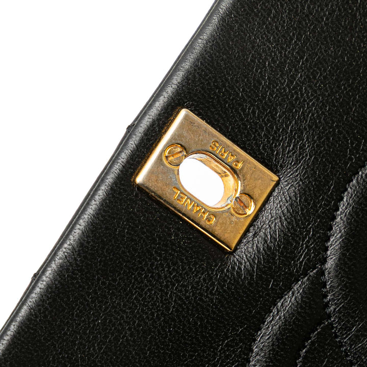 Medium Quilted Lambskin Full Flap Black - Gaby Paris