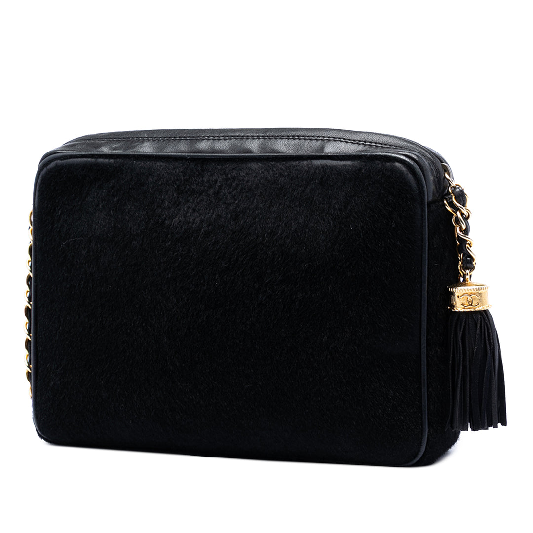 Chanel CC Ponyhair et Cuir Pompon Sac caméra