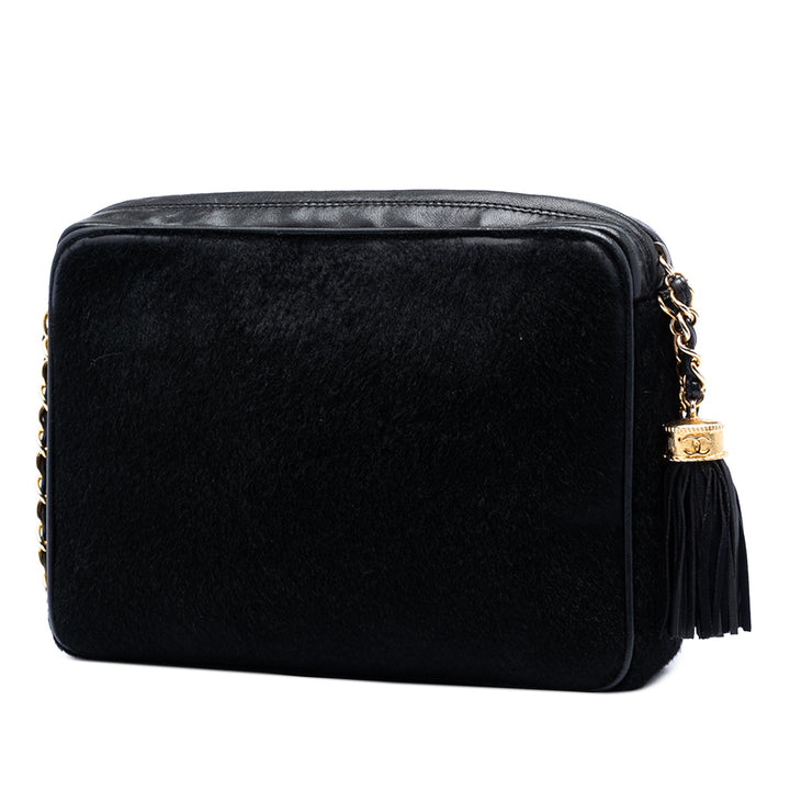 Chanel CC Ponyhair et Cuir Pompon Sac caméra