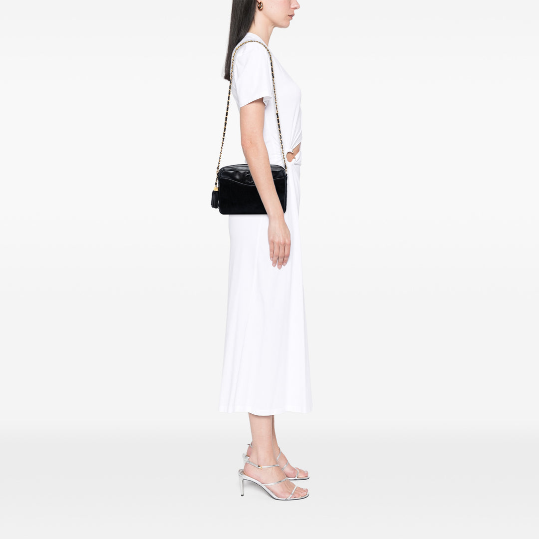 Chanel CC Ponyhair et Cuir Pompon Sac caméra