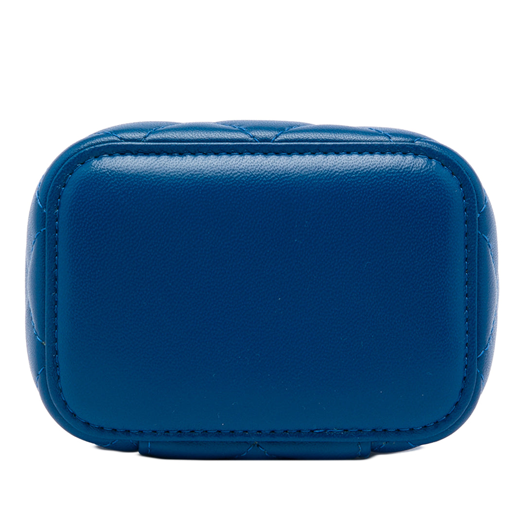 Chanel Mini Matelassé Cuir d’agneau Perle Crush Vanity avec chaîne