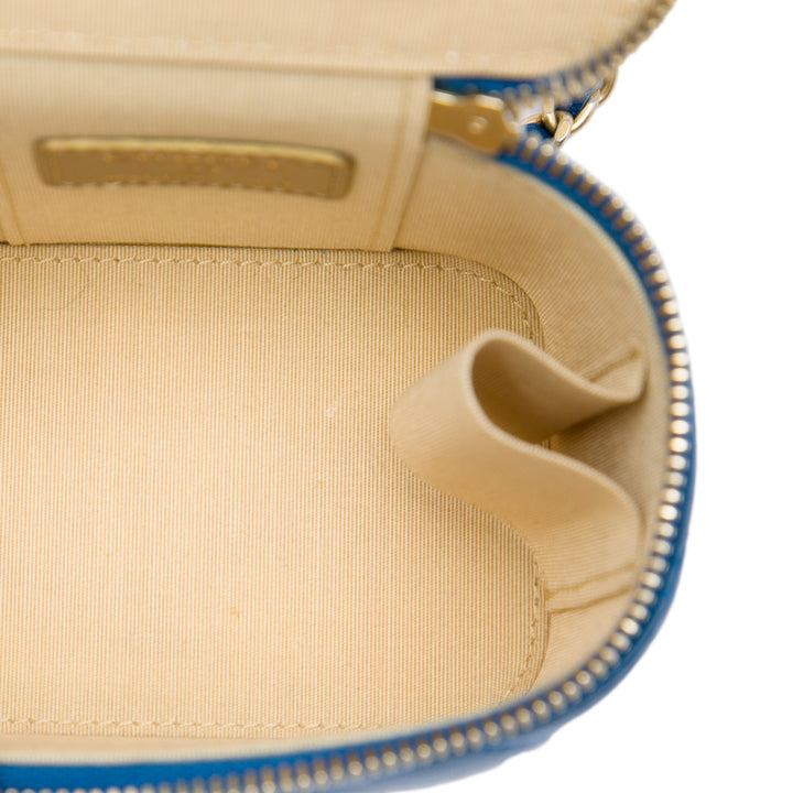 Chanel Mini Matelassé Cuir d’agneau Perle Crush Vanity avec chaîne