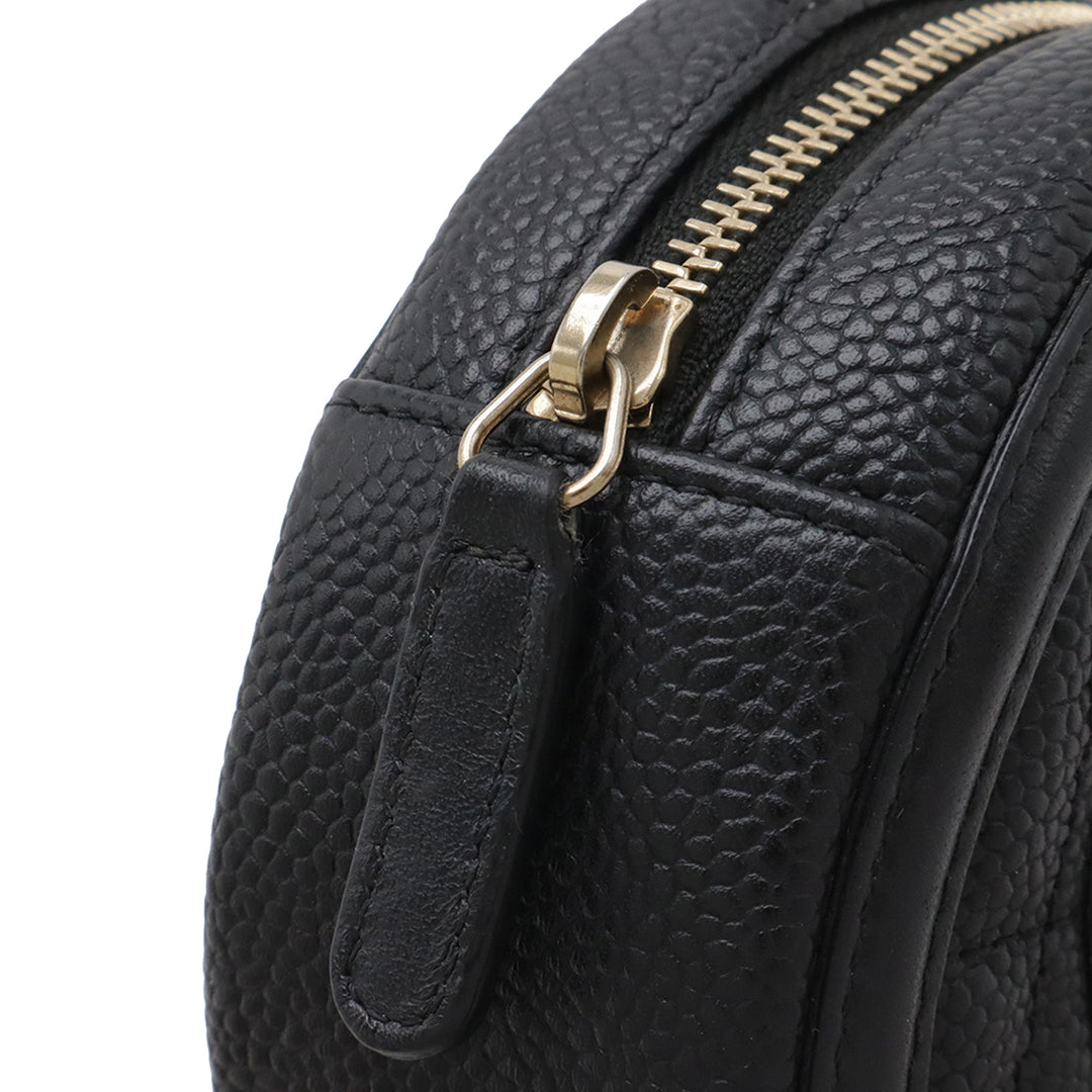 Chanel Caviar CC Filigree Rond Pochette avec chaîne