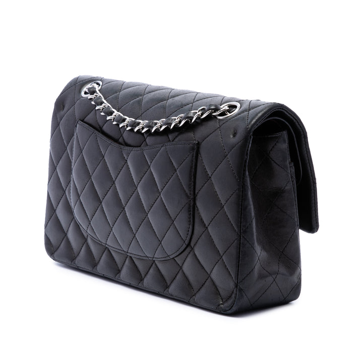 Classic Double rabat Moyen Cuir d'agneau Noir